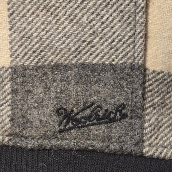 Woolrich Gray Buffalo Plaid Wool Blend Zip Front Insulated Bomber Jacket, Large - Picture 6 of 9